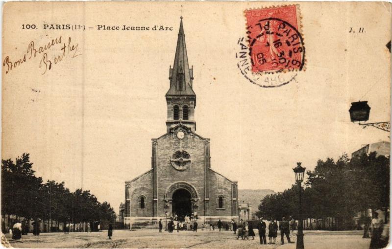 Carte postale ancienne Paris 13e Paris-Place Jeanne-d'Arc à Paris 13e