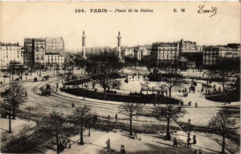 Carte postale ancienne Paris 11e Paris-Place de la Nation à Paris 11e