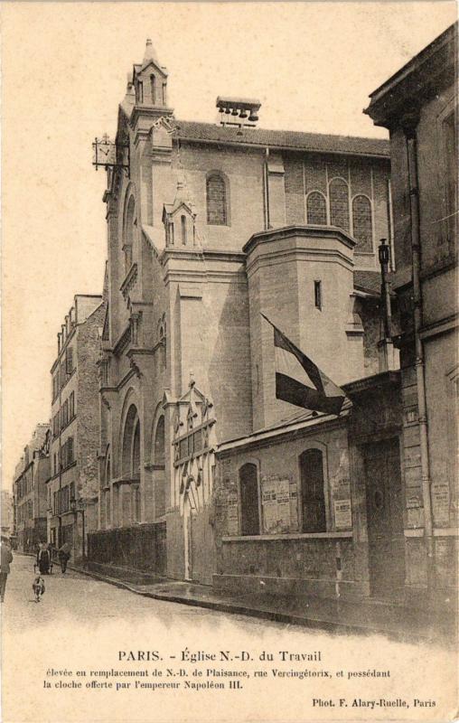 Carte postale ancienne Eglise Notre-Dame du Travail à Paris 14e