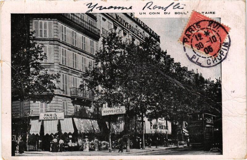 Carte postale ancienne Paris 11e Paris-Un coin du Boul Voltaire à Paris 11e