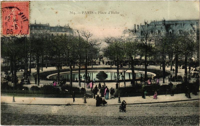 Carte postale ancienne Paris 13e Paris-Place d'Italie à Paris 13e