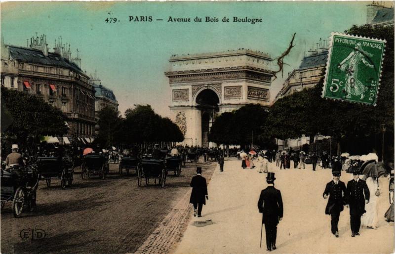 Carte postale ancienne Avenue du Bois de Boulogne à Paris 16e