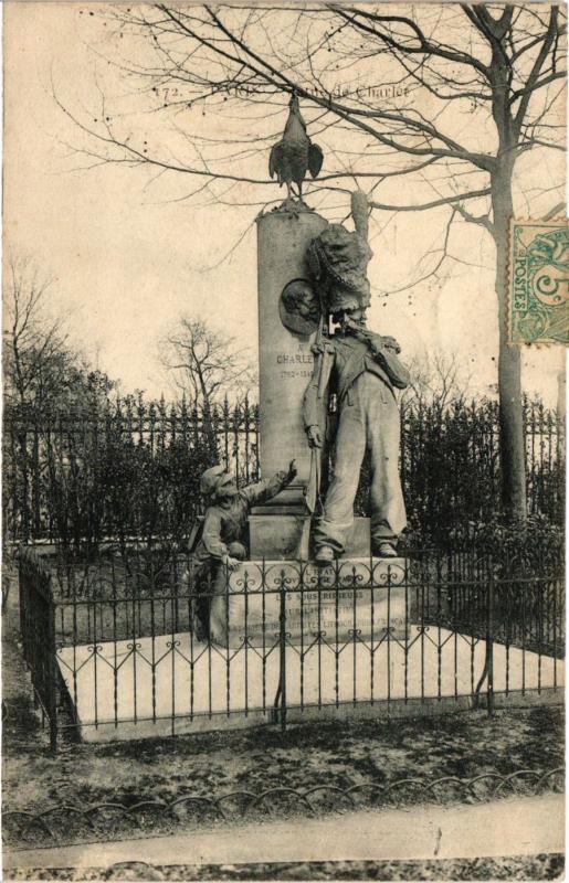 Carte postale ancienne Statue de Charlet à Paris 14e