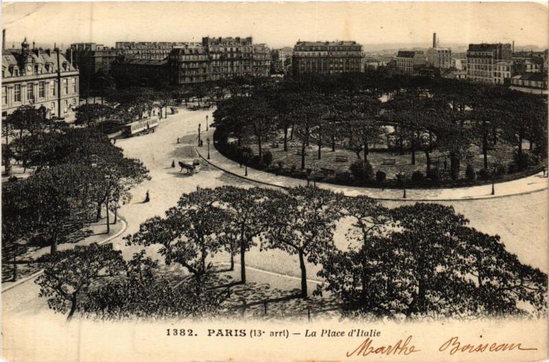 Carte postale ancienne La Place d'Italie à Paris 13e