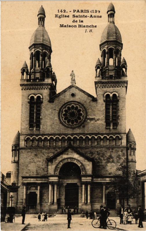 Carte postale ancienne Paris 13e Paris-Eglise Sainte-Anne de la Maison Blanche à Paris 13e