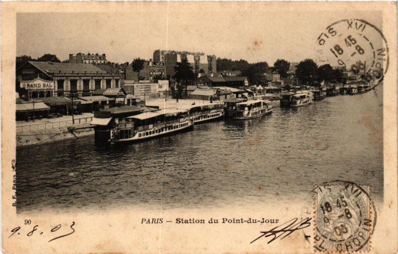 Carte postale ancienne Station du Point du Jour à Paris 15e