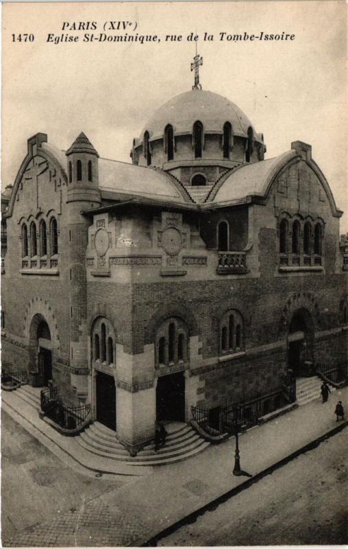Carte postale ancienne Eglise Saint-Dominique, rue de la Tombe-Issoire à Paris 14e