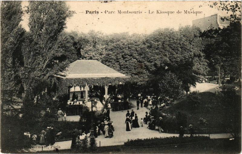 Carte postale ancienne Parc Montsouris - Le Kiosque de Musique à Paris 14e