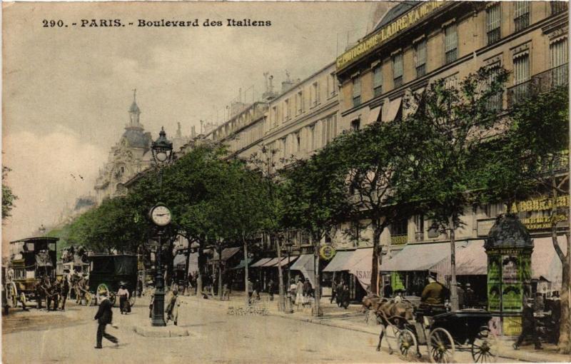 Carte postale ancienne Paris 9e - Boulevard des Italiens à Paris 9e