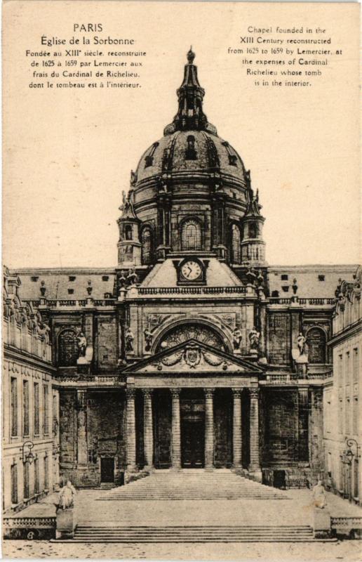 Carte postale ancienne Paris 5e-Eglise de la Sorbonne à Paris 5e