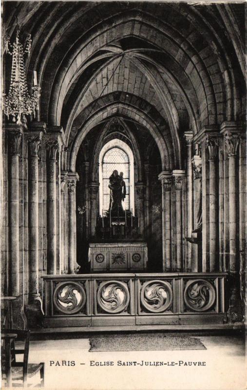 Carte postale ancienne Paris 5e-Eglise Saint Julien le Pauvre à Paris 5e