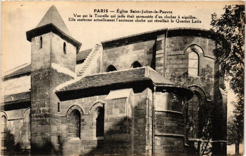 Carte postale ancienne Paris 5e-Eglise Saint Julien le Pauvre à Paris 5e