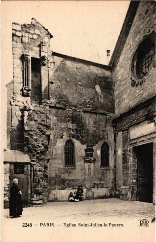 Carte postale ancienne Paris 5e-Eglise Saint Julien le Pauvre à Paris 5e