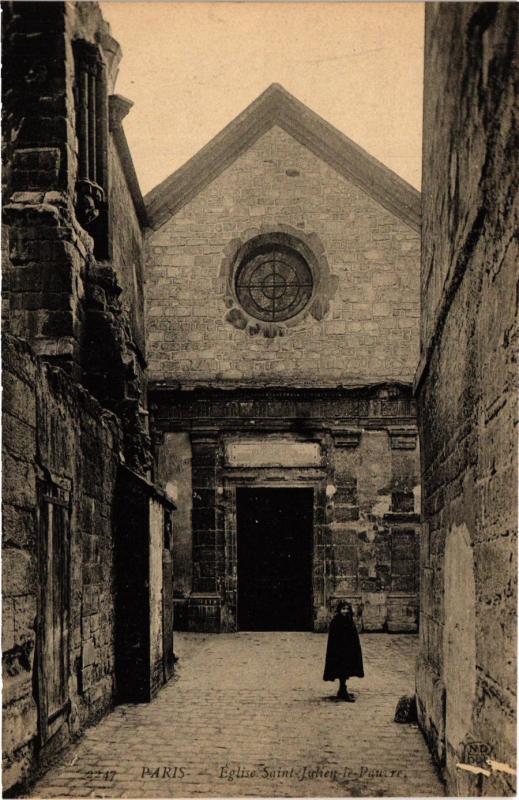 Carte postale ancienne Paris 5e-Eglise Saint Julien le Pauvre à Paris 5e