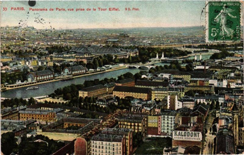 Carte postale ancienne Paris Panorama des paris, vue prise de la Tour Eiffel