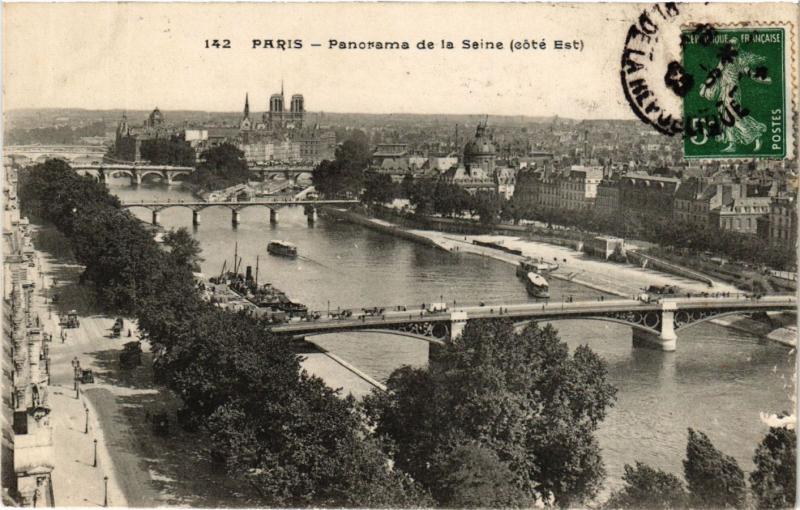 Carte postale ancienne Paris Panorama de la Seine (coté Est)