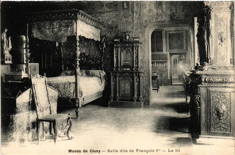 Carte postale ancienne Paris 5e-Musée de Cluny-Salle dite de Francois Ier-Le lit à Paris 5e