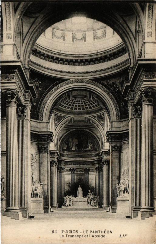 Carte postale ancienne Paris 5e-Le Panthéon-Le Transept et l'Abside à Paris 5e