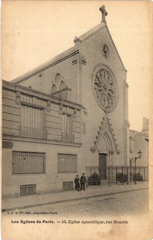 Carte postale ancienne Eglise Apostolique, rue Bonvin à Paris 15e