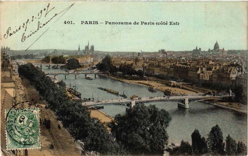 Carte postale ancienne Paris Panorama de Paris (coté Est)
