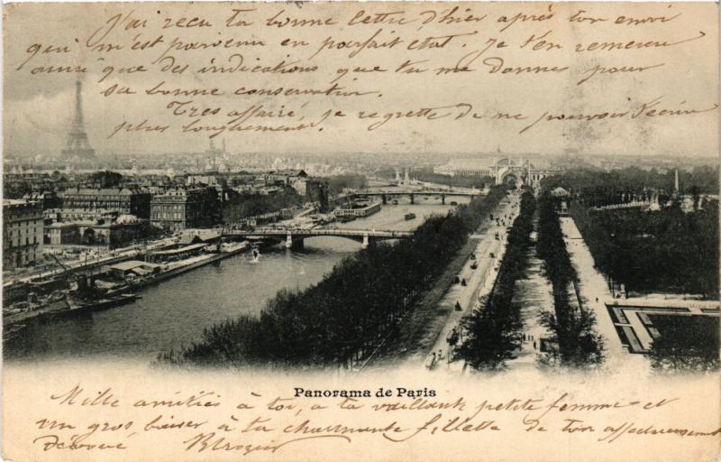 Carte postale ancienne Paris Panorama de Paris
