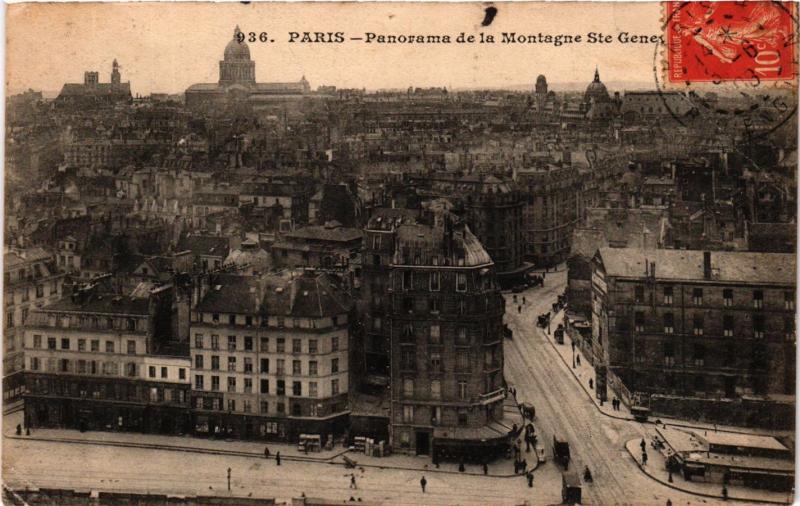 Carte postale ancienne Paris 5e Panorama des la Montagne Sainte-Genevieve à Paris 5e