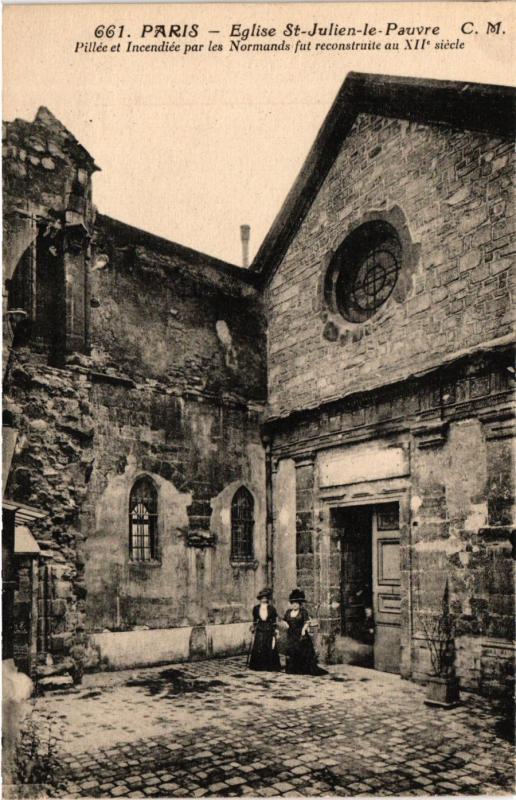 Carte postale ancienne Paris 5e-Eglise Saint Julien le Pauvre à Paris 5e