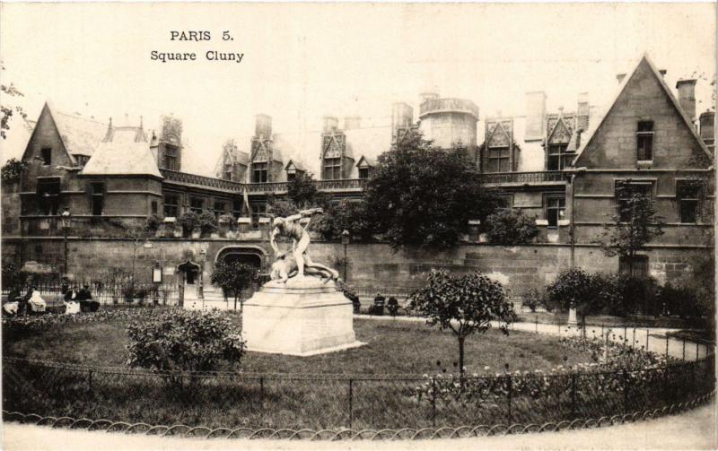 Carte postale ancienne Paris 5e-Square Cluny à Paris 5e