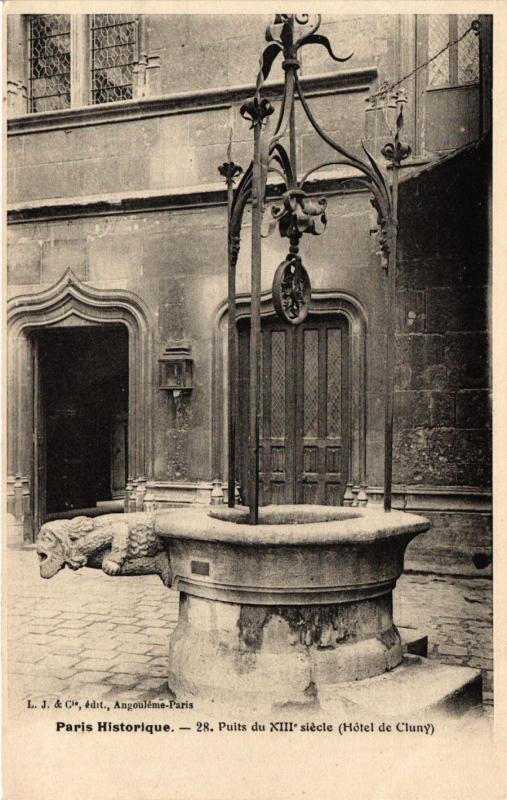 Carte postale ancienne Paris 5e-Paris historique-Puits du XIIe siécle à Paris 5e