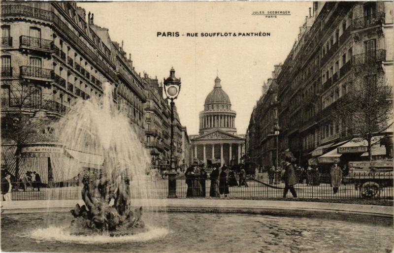 Carte postale ancienne Paris 5e-Rue Soufflot et Panthéon à Paris 5e