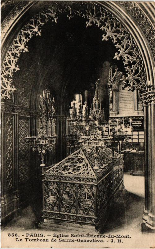 Carte postale ancienne Paris 5e-Eglise Saint Etienne du Mont-Le Tombeau de Sainte Geneviéve(324197) à Paris 5e