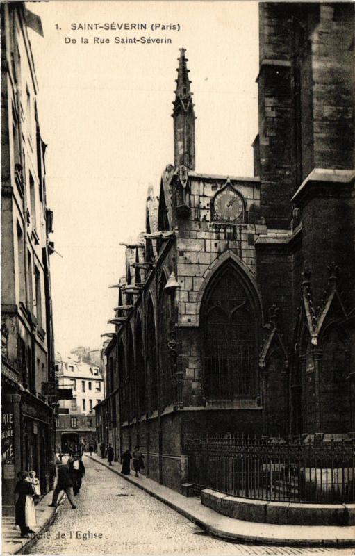 Carte postale ancienne Paris 5e-Saint Séverin-De la Rue Saint Séverin à Paris 5e