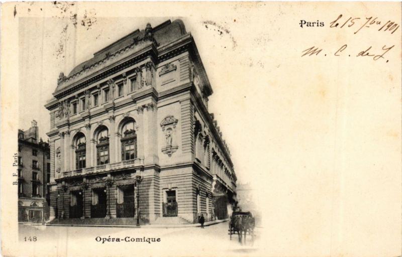 Carte postale ancienne Paris 2e-Opéra-Comique à Paris 2e