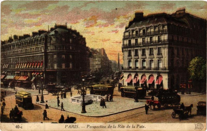 Carte postale ancienne Paris 2e-Perspective de la Rue de la Paix à Paris 2e