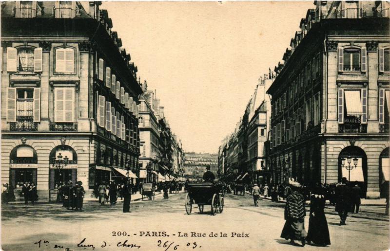 Carte postale ancienne Paris 2e-La Rue de la Paix à Paris 2e