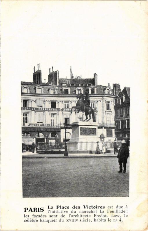 Carte postale ancienne Paris 2e-La Place des Victoires à Paris 2e
