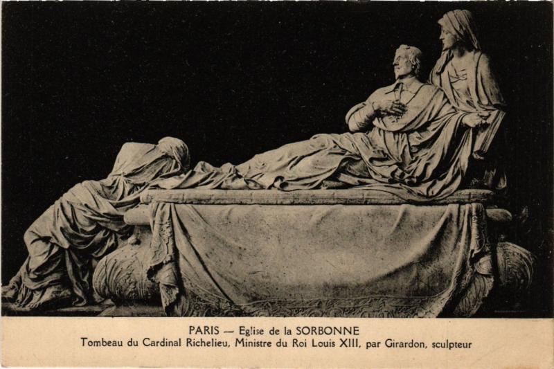 Carte postale ancienne Paris 5e-Eglise de la Sorbonne-Tombeau du Cardinal Richelieu à Paris 5e