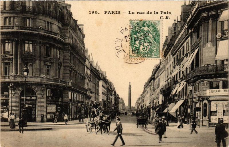 Carte postale ancienne Paris 2e-La Rue de la Paix à Paris 2e