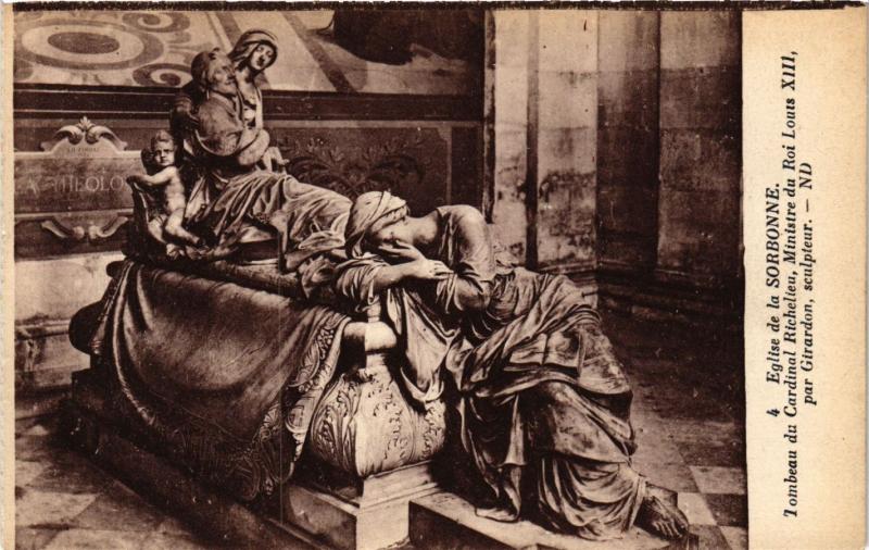 Carte postale ancienne Paris 5e-Eglise de la Sorbonne-Tombeau du Cardinal Richelieu à Paris 5e