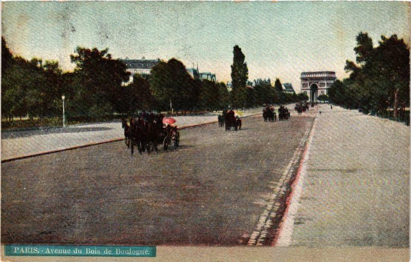 Carte postale ancienne Avenue du Bois de Boulogne à Paris 16e