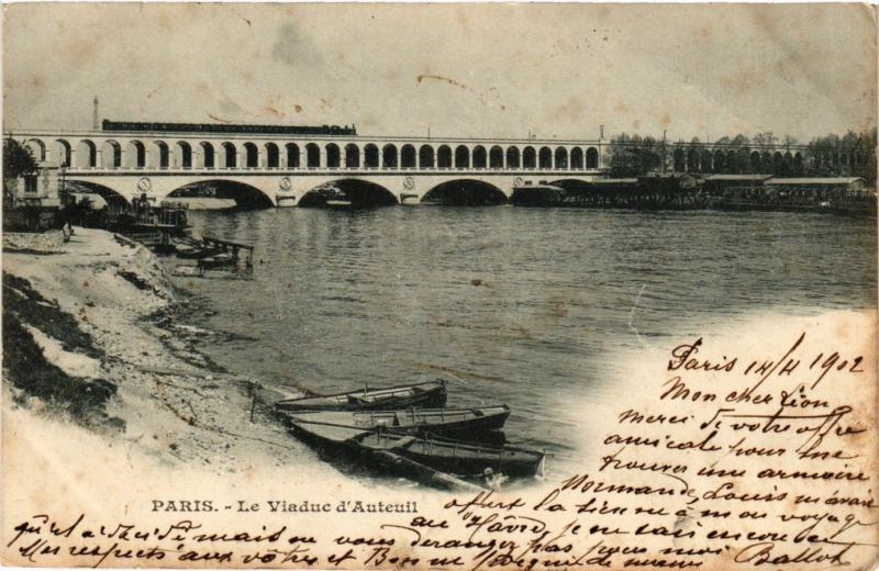 Carte postale ancienne Le Viaduc d'Auteuil à Paris 16e