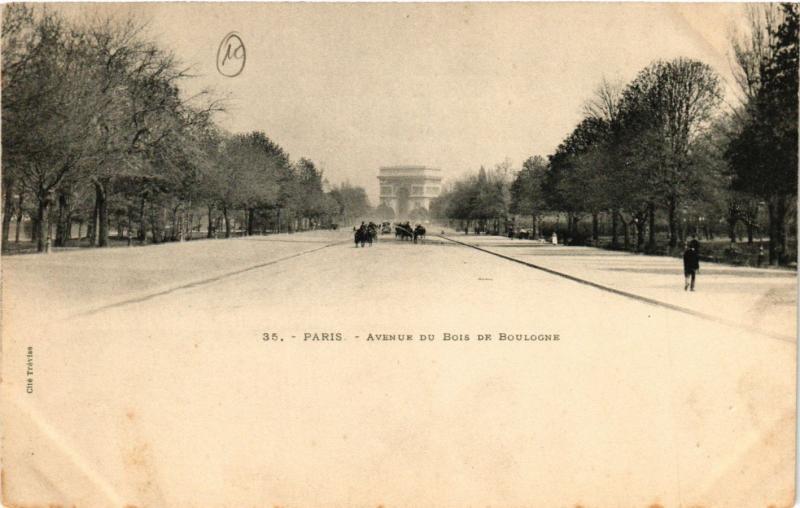 Carte postale ancienne Avenue du Bois de Boulogne à Paris 16e