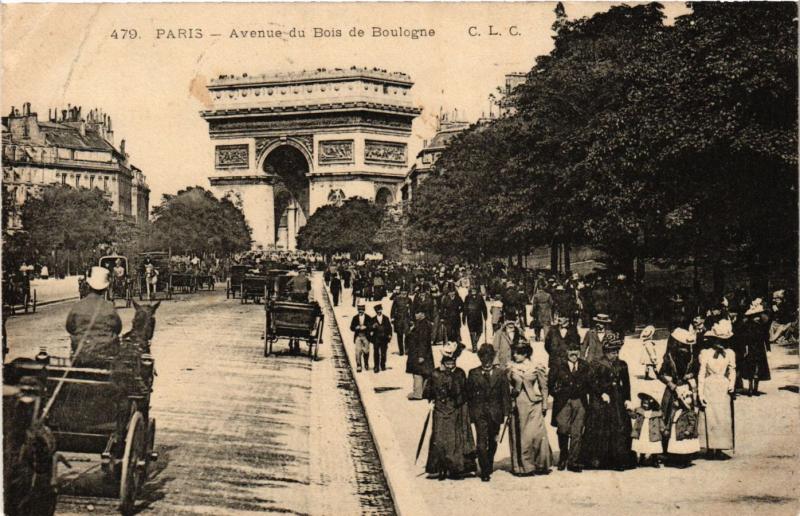 Carte postale ancienne Avenue du Bois de Boulogne à Paris 16e