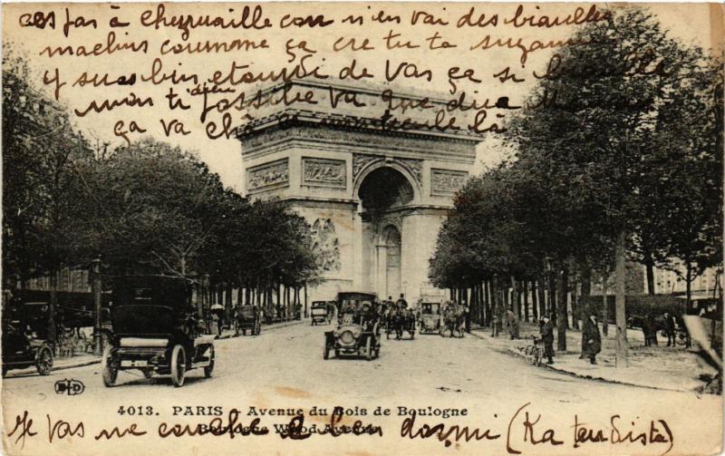 Carte postale ancienne Avenue du Bois de Boulogne à Paris 16e