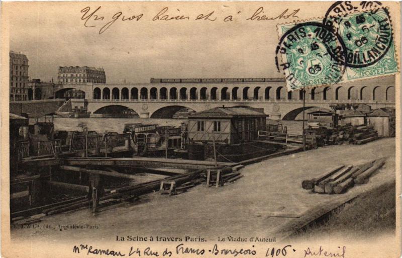 Carte postale ancienne Le Viaduc d'Auteuil à Paris 15e