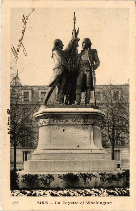 Carte postale ancienne La Fayette et Washington à Paris 16e