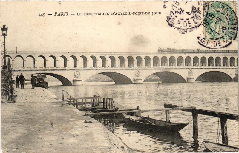 Carte postale ancienne Le Pont Viaduc d'Auteuil - Point-du-Jour à Paris 15e