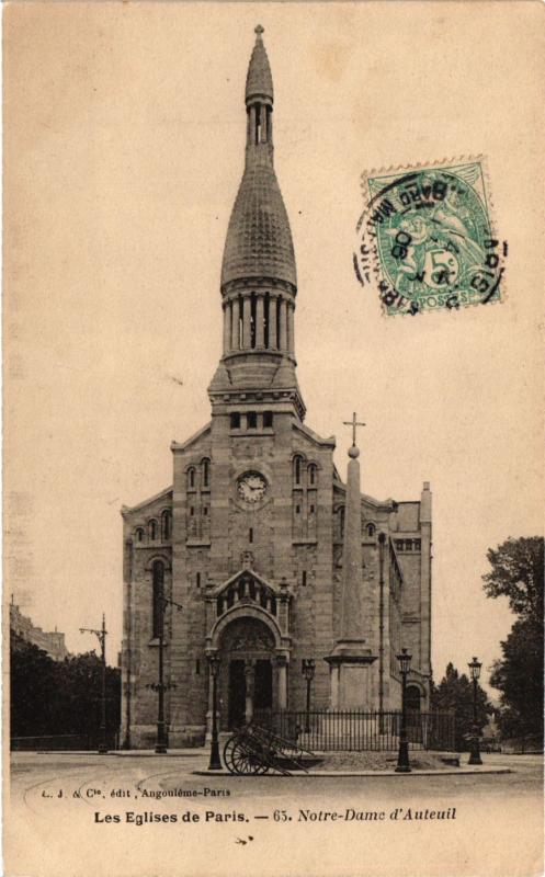 Carte postale ancienne Notre-Dame d'Auteuil à Paris 16e