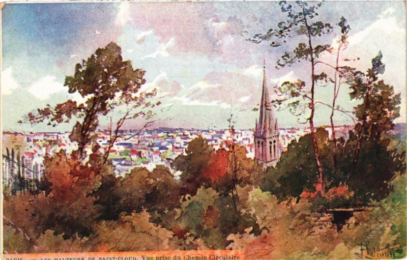 Carte postale ancienne Paris 16e-Les Hauteurs de Saint-Cloud-Vue prise du Chemin Circulaire à Saint-Cloud