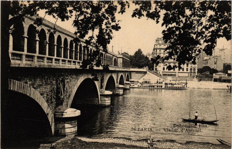 Carte postale ancienne Viaduc d'Auteuil à Paris 15e